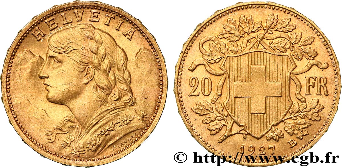 OR D INVESTISSEMENT 20 Francs or  Vreneli  1927 Berne SPL 
