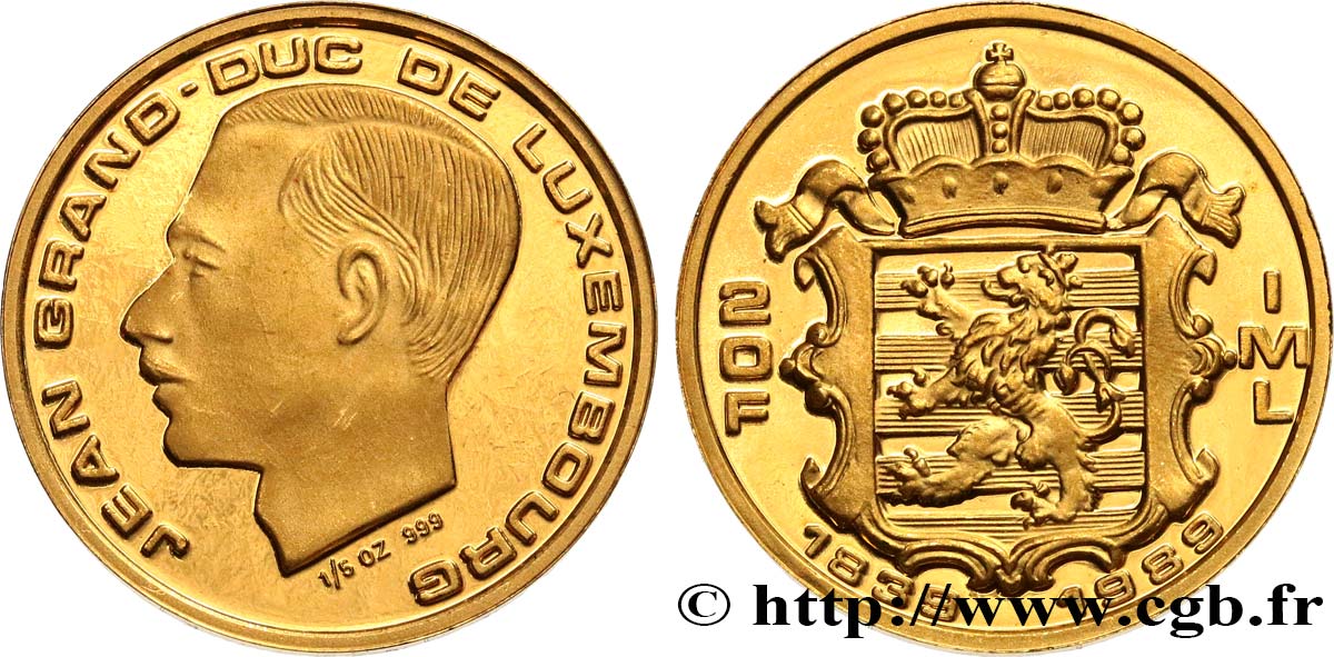 LUXEMBURGO 20 Francs Proof 150e anniversaire du Grand Duché 1989  SC 