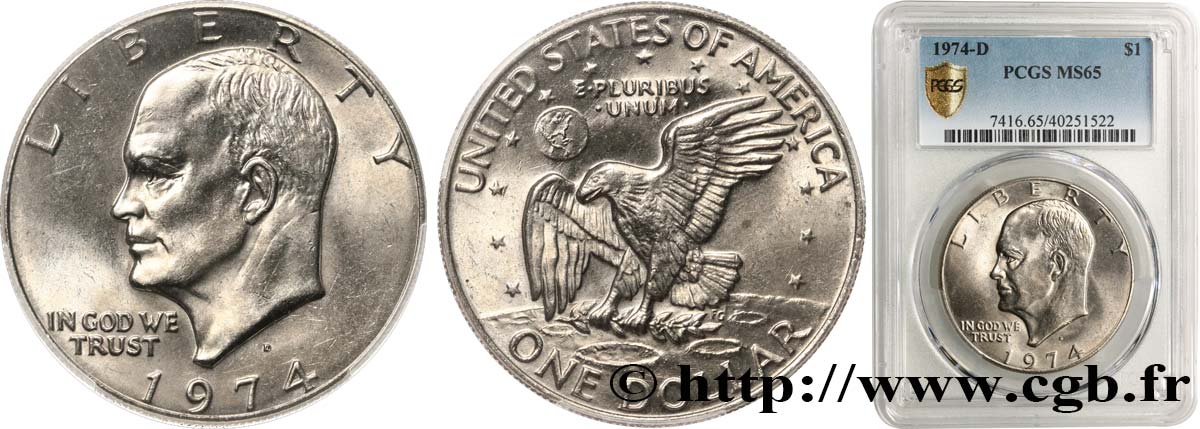 UNITED STATES OF AMERICA 1 Dollar Eisenhower  1974 Denver MS65 PCGS