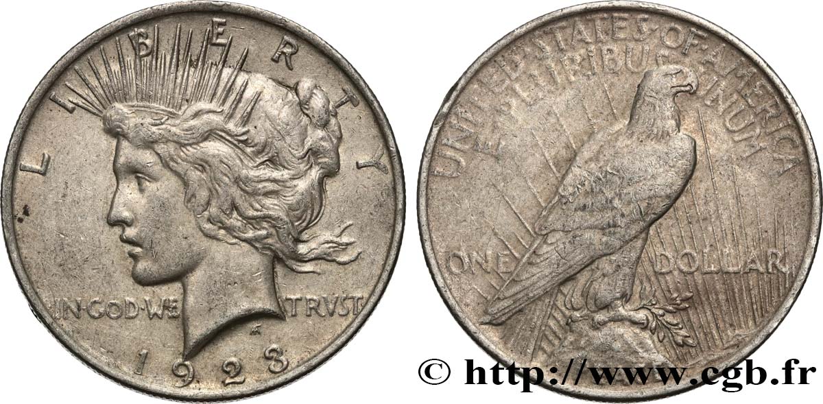 ÉTATS-UNIS D AMÉRIQUE 1 Dollar Peace 1923 Philadelphie TTB+ 