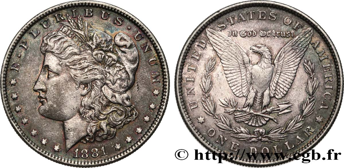 ÉTATS-UNIS D AMÉRIQUE 1 Dollar Morgan 1881 Philadelphie TTB+ 