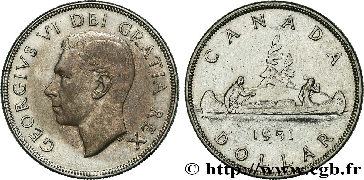 CANADA 1 Dollar Georges VI 1951  AU 