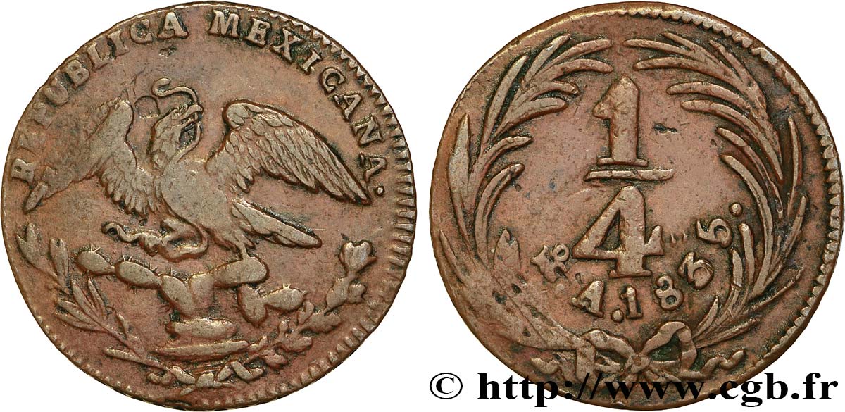 MESSICO 1/4 Real 1835 Mexico MB 
