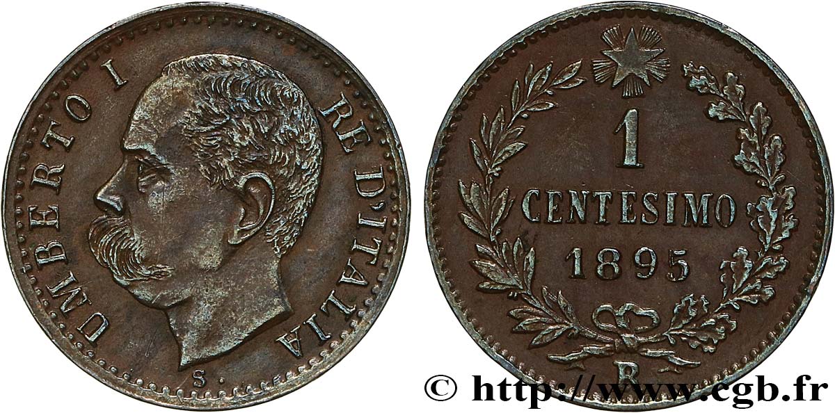 ITALY 1 Centesimo Humbert Ier 1895 Rome - R AU 