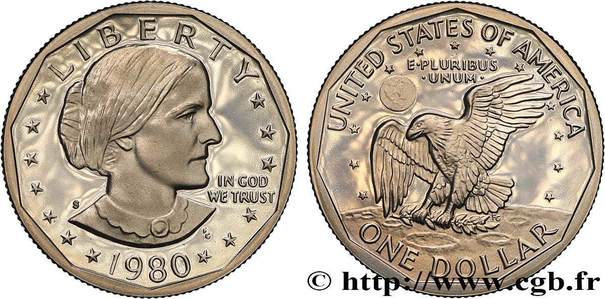 ÉTATS-UNIS D&nbsp;AMÉRIQUE 1 Dollar Proof Susan B. Anthony  1980 San Francisco - S FDC 