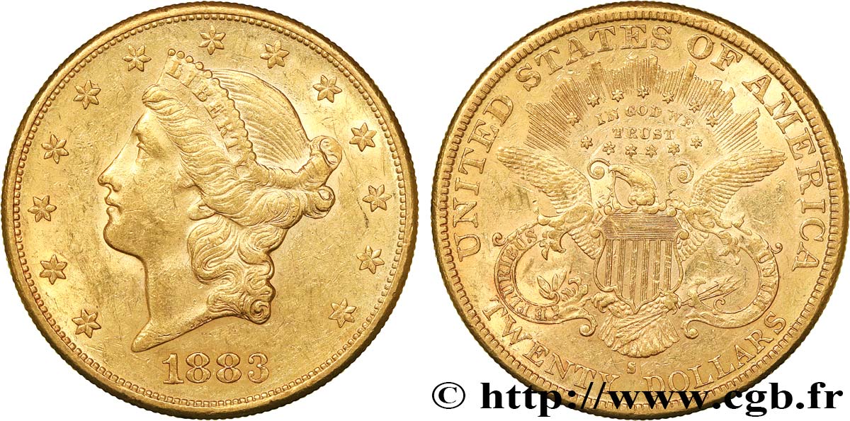 VEREINIGTE STAATEN VON AMERIKA 20 Dollars  Liberty  1883 San Francisco SS/fVZ 