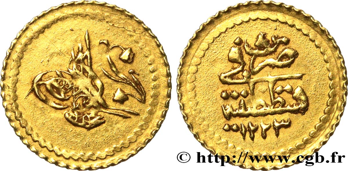 TURKEY 1/4 Zeri Mhabub Mahmud II AH 1223 an 8 (1816) Constantinople XF 