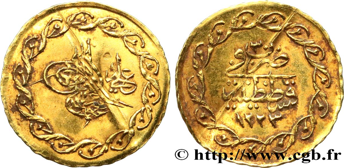 TURCHIA 1/4 Cedid Mahmudiye Mahmud II AH 1223 an 30 (1837) Constantinople BB 