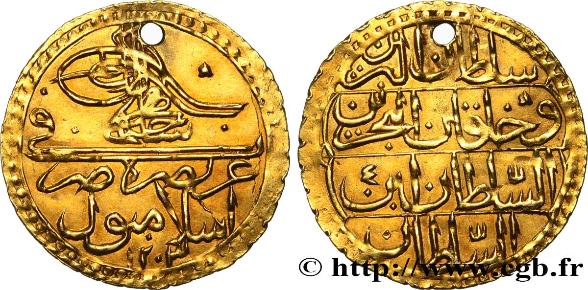 TURKEY 1 Zeri Mahbub Selim III AH 1203 an 4 1792  AU 