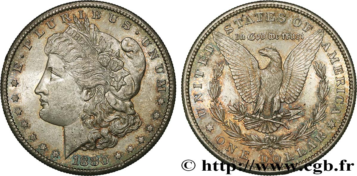 ÉTATS-UNIS D AMÉRIQUE 1 Dollar Morgan 1880 San Francisco - S MS 