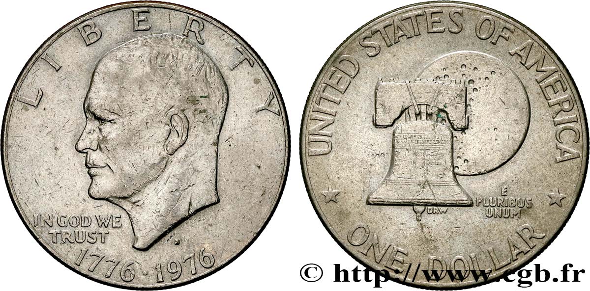 ÉTATS-UNIS D AMÉRIQUE 1 Dollar Eisenhower Bicentenaire 1976 Denver - D TTB 