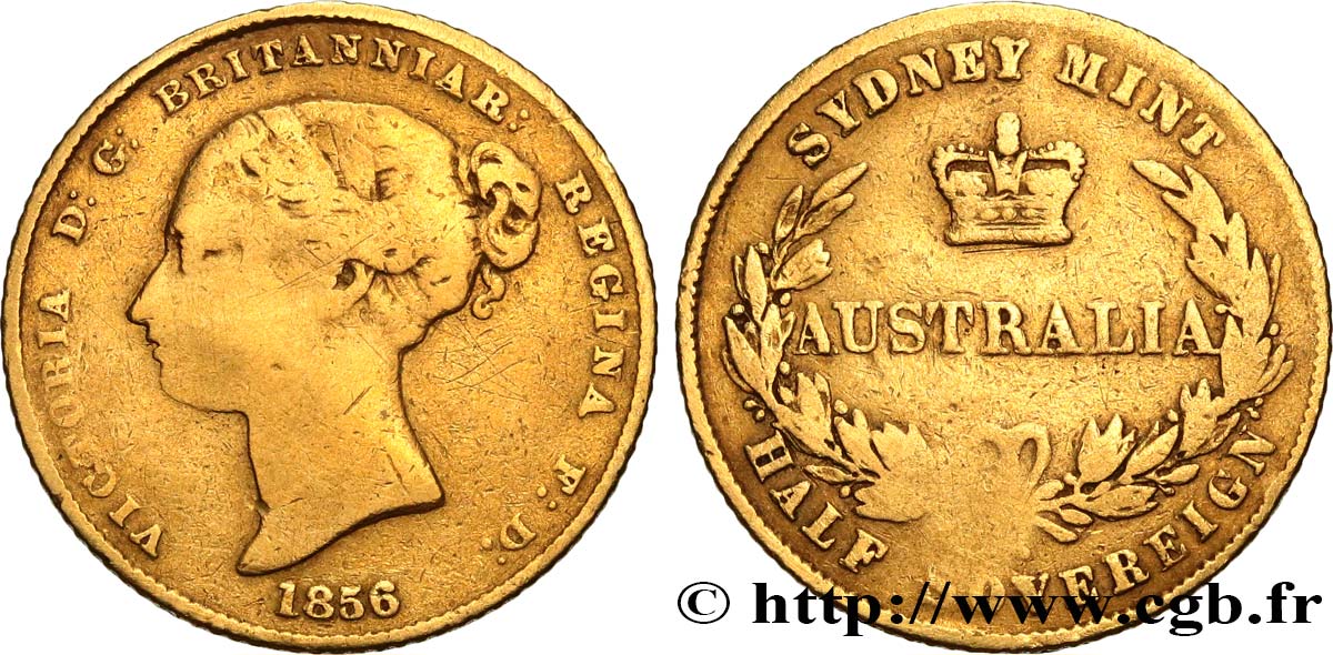 AUSTRALIE - VICTORIA 1/2 Souverain  1856 Sydney RC 