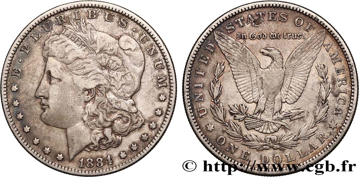 ÉTATS-UNIS D AMÉRIQUE 1 Dollar Morgan 1884 Philadelphie TB+ 