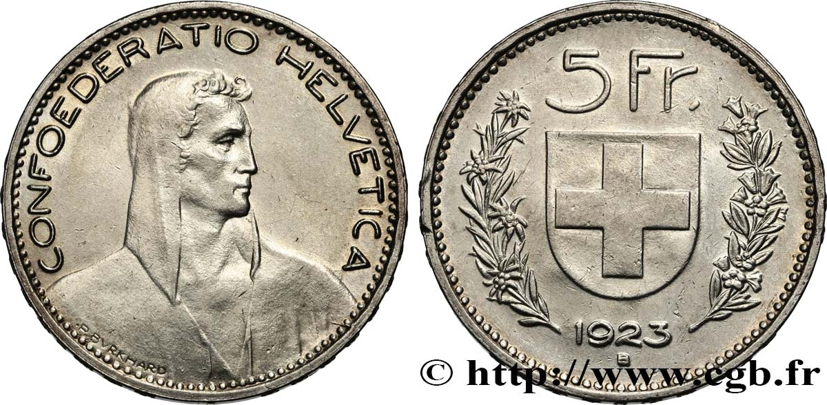 SUISSE 5 Francs Berger 1923 Berne TTB 