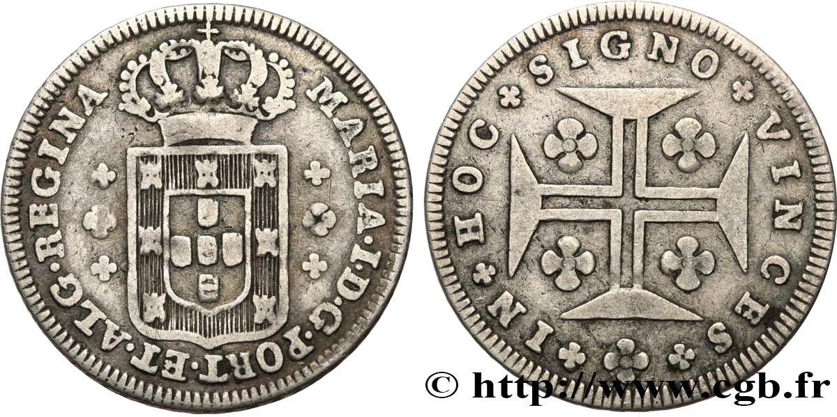 PORTUGAL 6 Vinténs (120 Reis) Marie I N.D. Lisbonne SS 