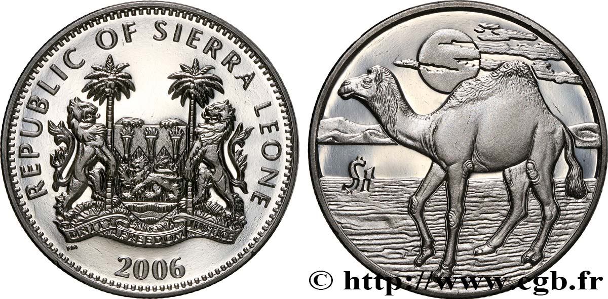 SIERRA LEONE 1 Dollar Proof dromadaire 2006 Pobjoy Mint MS 