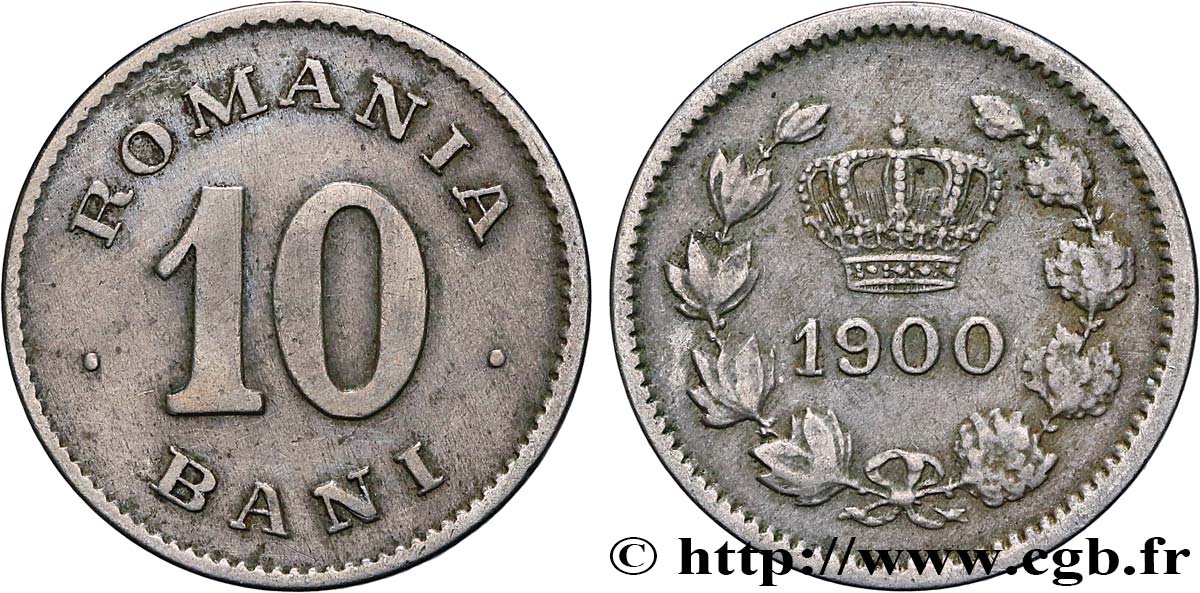 ROMANIA 10 Bani 1900  AU 