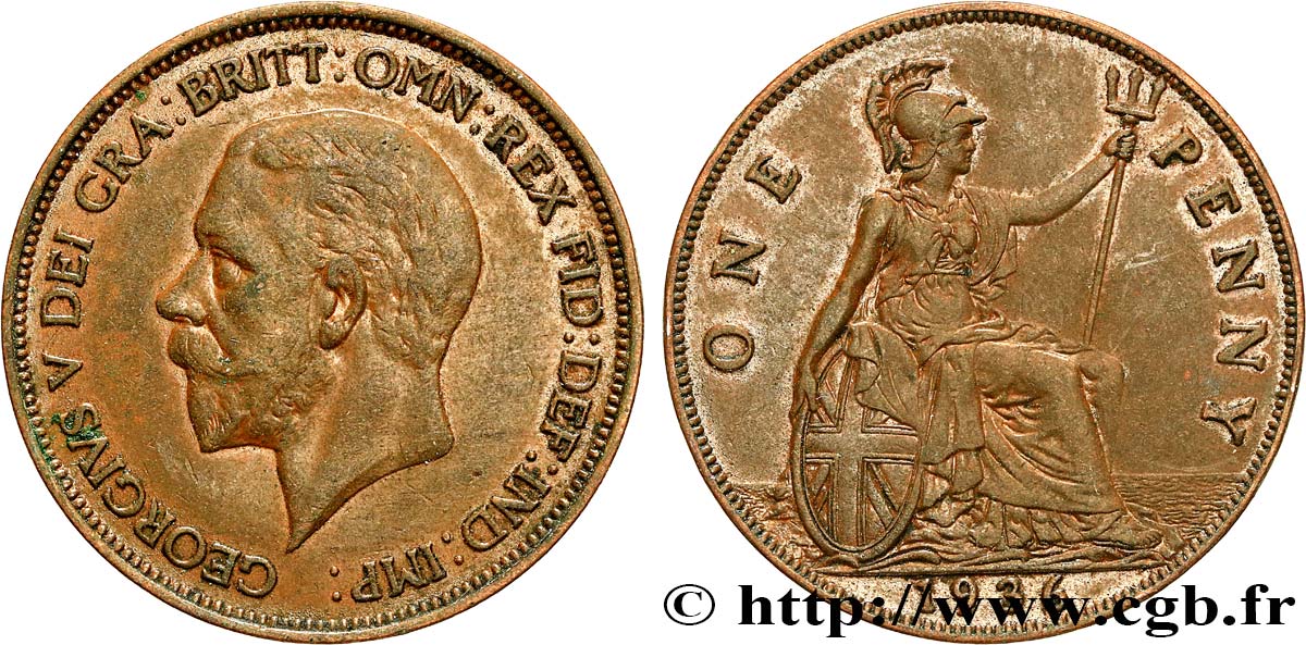 UNITED KINGDOM 1 Penny Georges V 1936  AU 