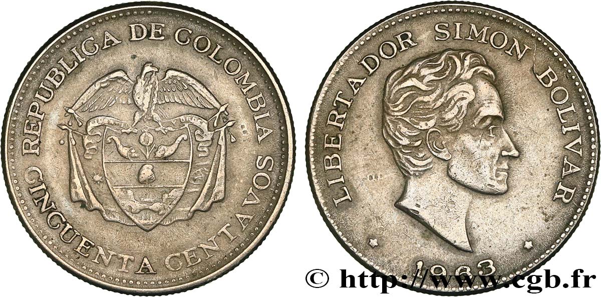 COLOMBIA 50 Centavos 1963  AU/MS 