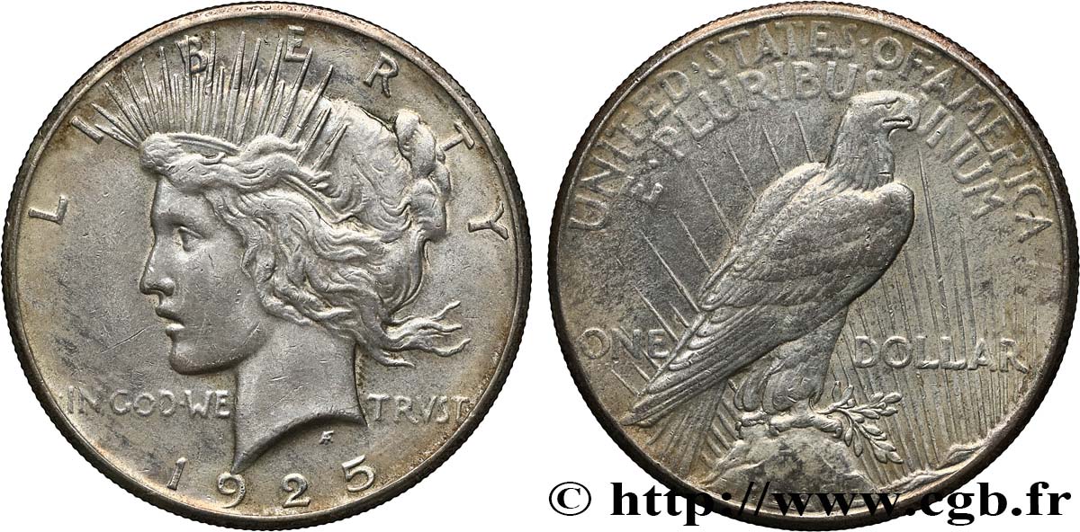 STATI UNITI D AMERICA 1 Dollar type Peace 1925 Philadelphie BB 