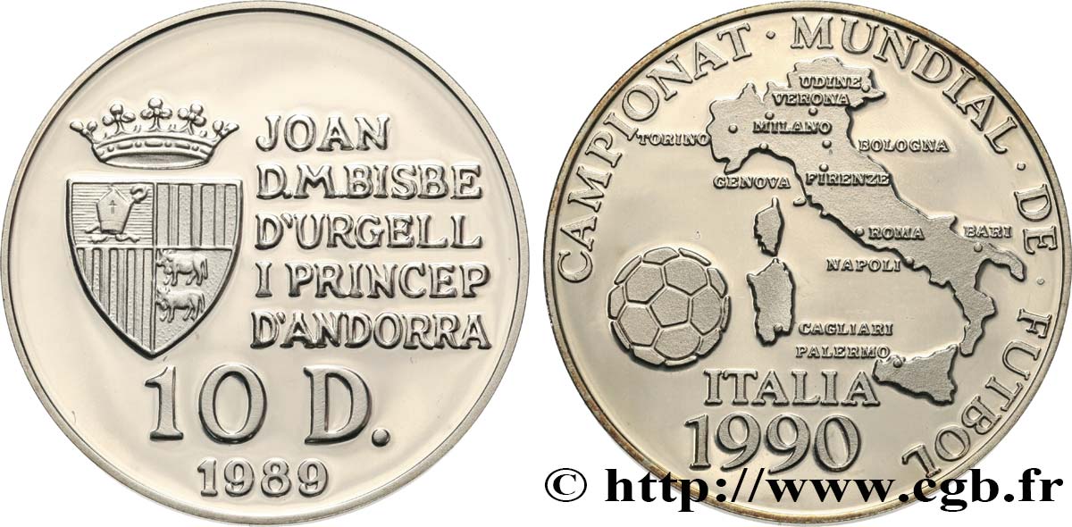 ANDORRA 10 Diners Proof Coupe du Monde 1990 1989  MS 