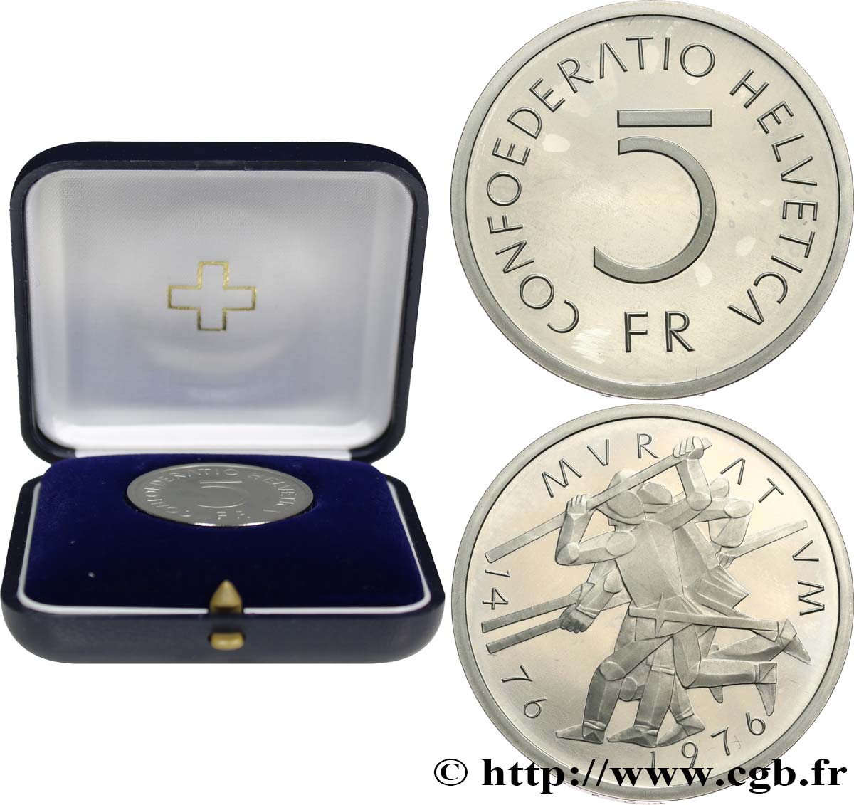SWITZERLAND 5 Francs 500e anniversaire de la bataille de Murten 1976 Berne MS 
