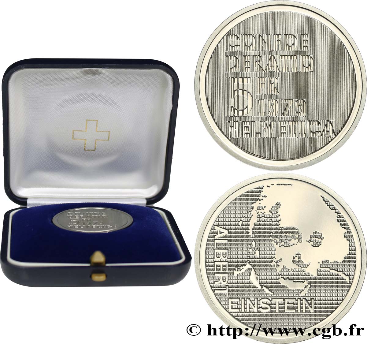 SWITZERLAND 5 Francs Proof centenaire de la naissance d’Albert Einstein 1979 Berne MS 
