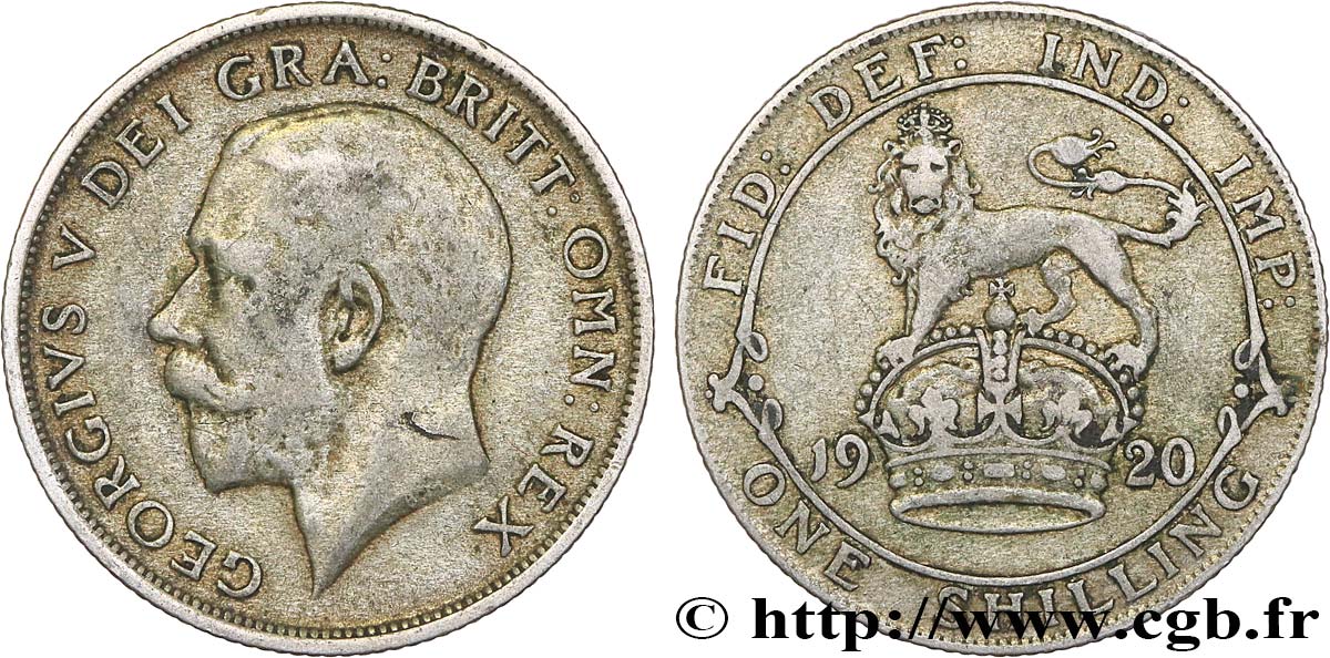 UNITED KINGDOM 1 Shilling Georges VI 1920  VF 