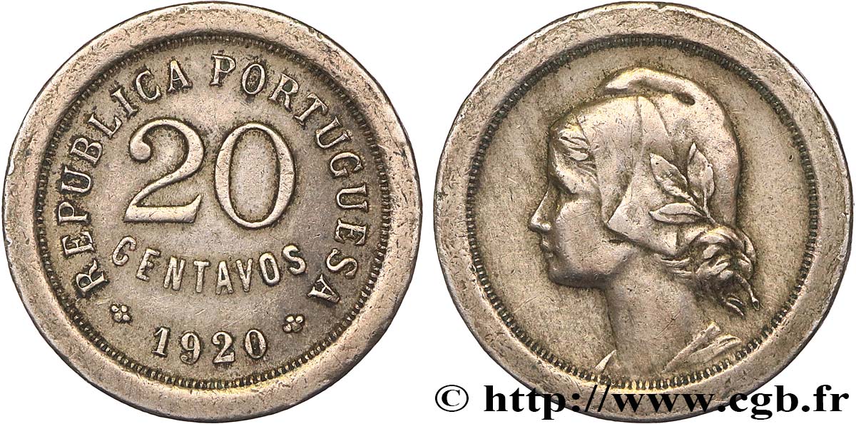 PORTUGAL 20 Centavos 1920  EBC 