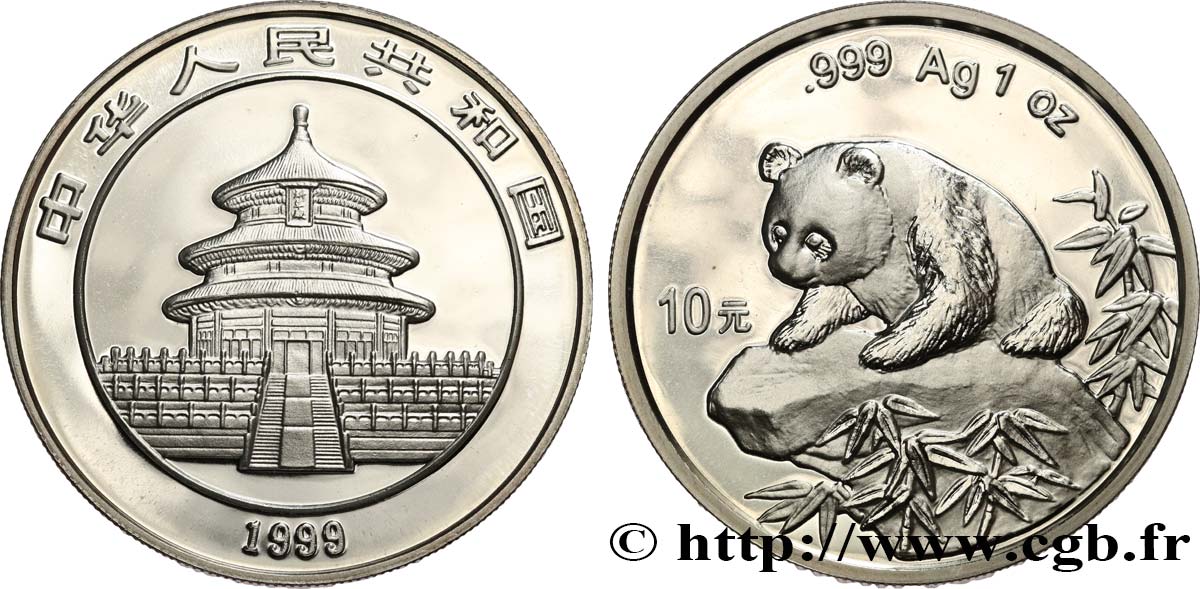 CHINA 10 Yuan Panda Proof 1999  MS 