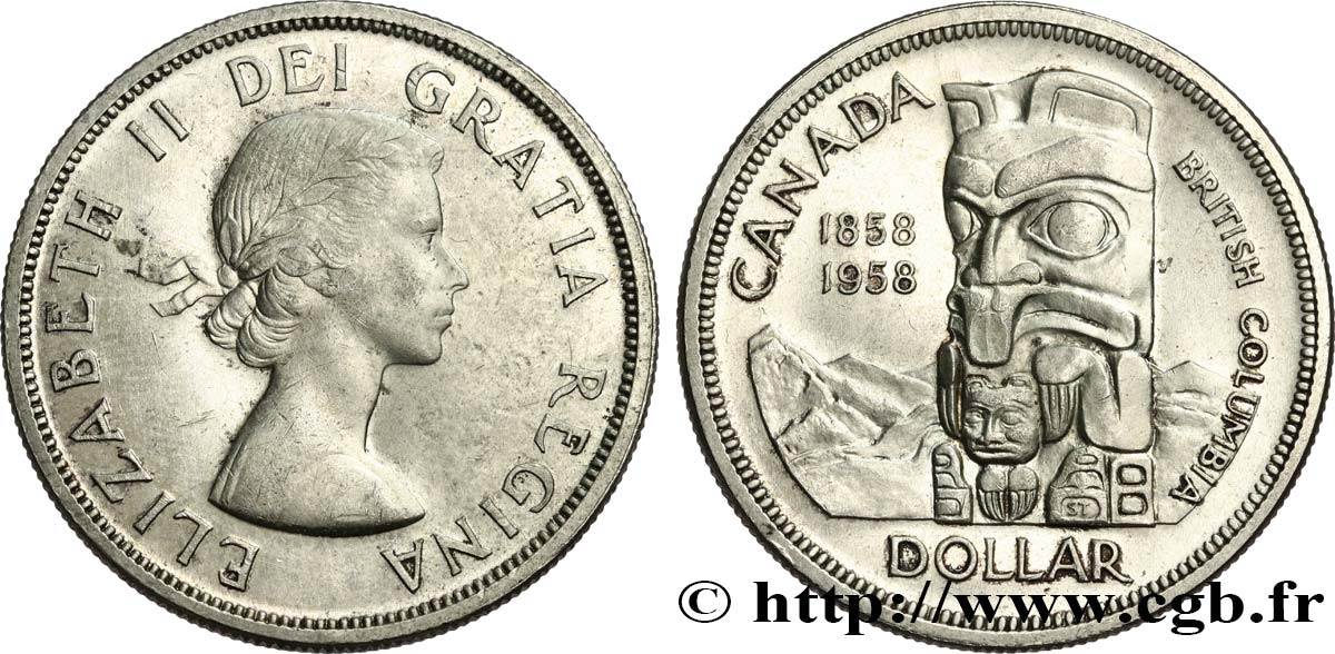 KANADA 1 Dollar Elisabeth II 1958  VZ 
