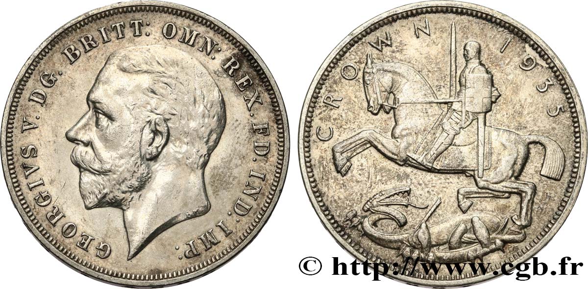 ROYAUME-UNI 1 Crown Georges V 1935  TTB+ 