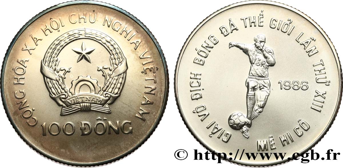 VIET NAM  100 Dong Coupe du monde de football Mexique 1986 1986  SPL 