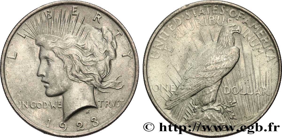 ÉTATS-UNIS D AMÉRIQUE 1 Dollar Peace 1923 Philadelphie SUP 