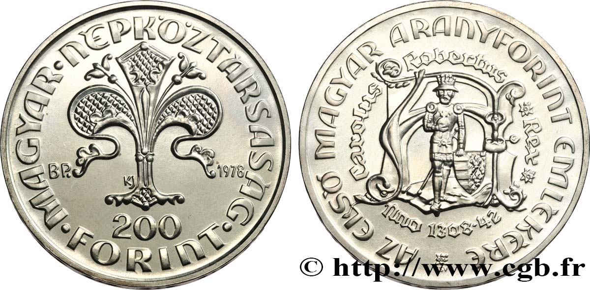 HUNGARY 200 Forint Premier Florin d’or hongrois 1978  MS 