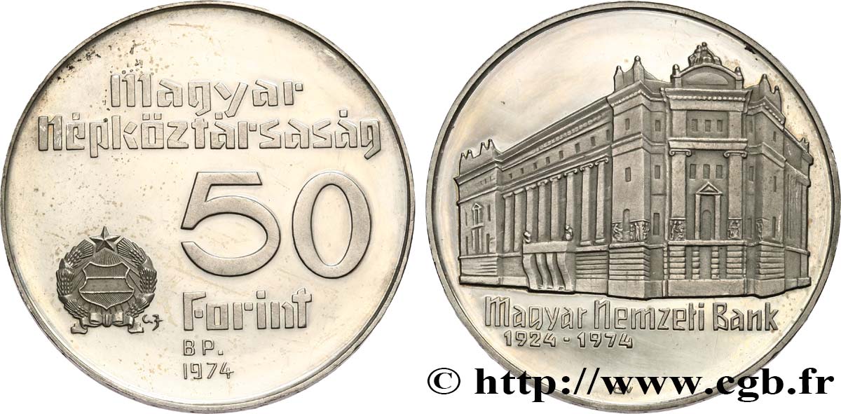 HUNGARY 50 Forint Proof Banque Nationale de Hongrie 1973  MS 
