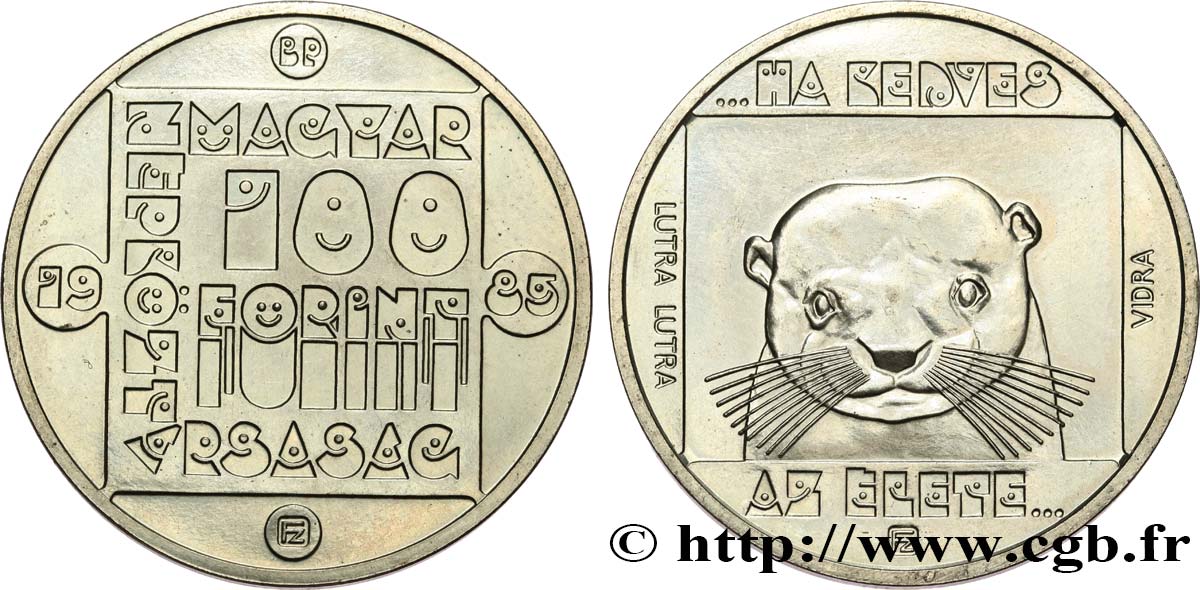 HUNGARY 100 Forint loutre d’Europe 1985 Budapest MS 