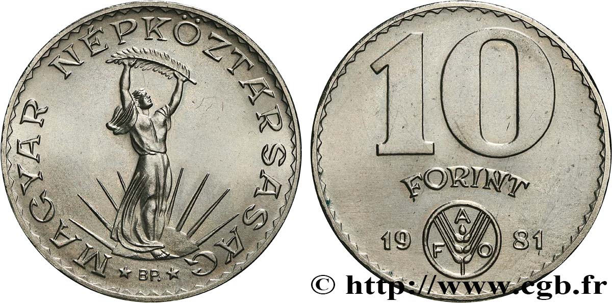 UNGARN 10 Forint “Liberté” type FAO 1981 Budapest fST 