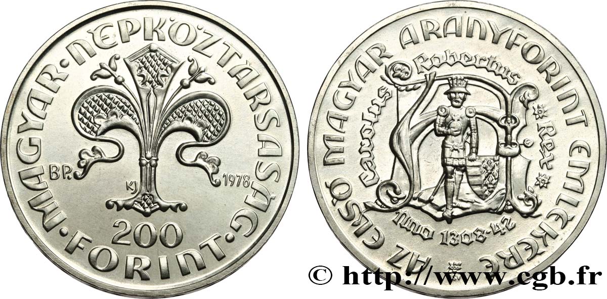 HONGRIE 200 Forint Premier Florin d’or hongrois 1978  SPL 
