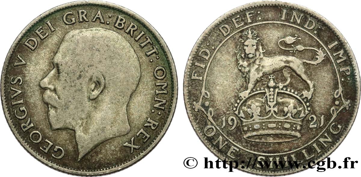ROYAUME-UNI 1 Shilling Georges V 1921 Londres TB 