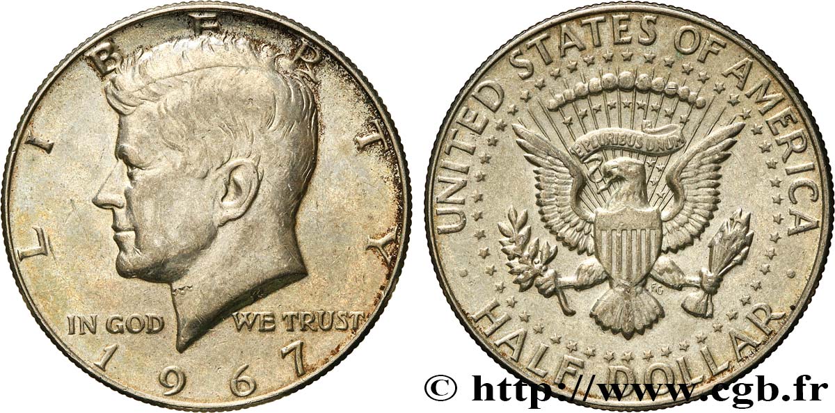 UNITED STATES OF AMERICA 1/2 Dollar Kennedy 1967 Philadelphie AU 