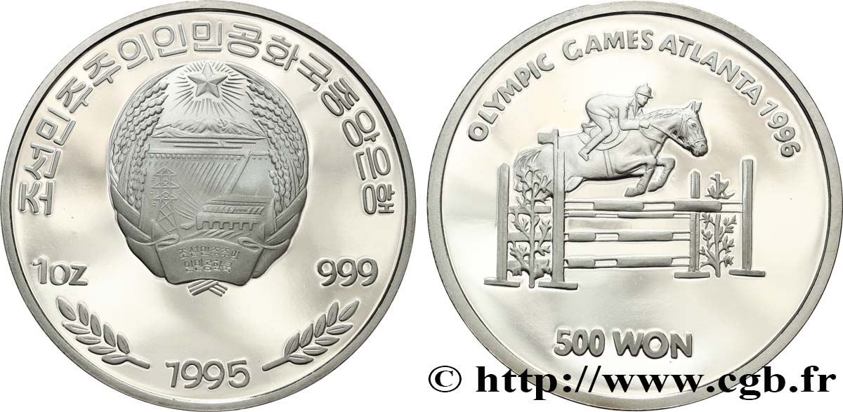 NORDKOREA 500 Won Proof Jeux Olympiques d’Atlanta - Jumping 1995  ST 
