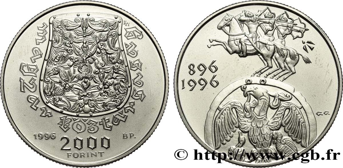 HUNGRíA 2000 Forint Proof 1100e anniversaire de la nation hongroise 1998 Budapest SC 