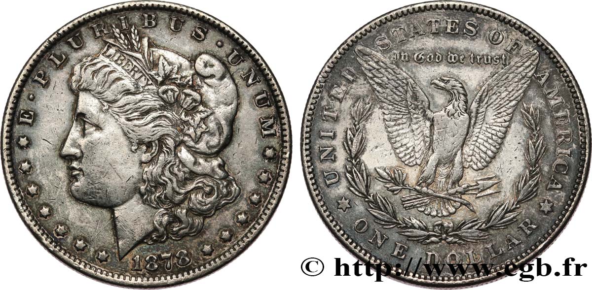 ÉTATS-UNIS D AMÉRIQUE 1 Dollar Morgan 1878 Philadelphie TTB 