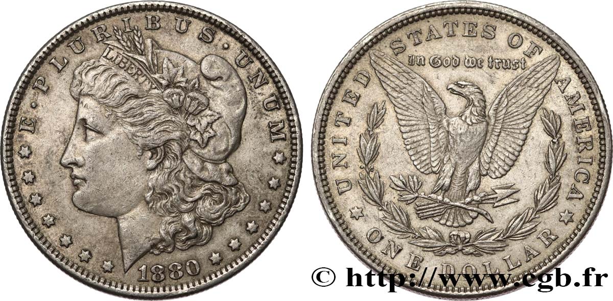 ESTADOS UNIDOS DE AMÉRICA 1 Dollar Morgan 1880 Philadelphie MBC 