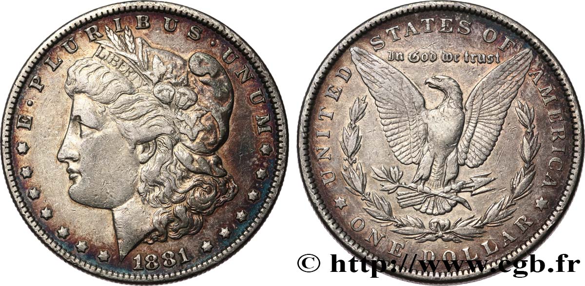 ÉTATS-UNIS D AMÉRIQUE 1 Dollar Morgan 1881 Philadelphie TTB 