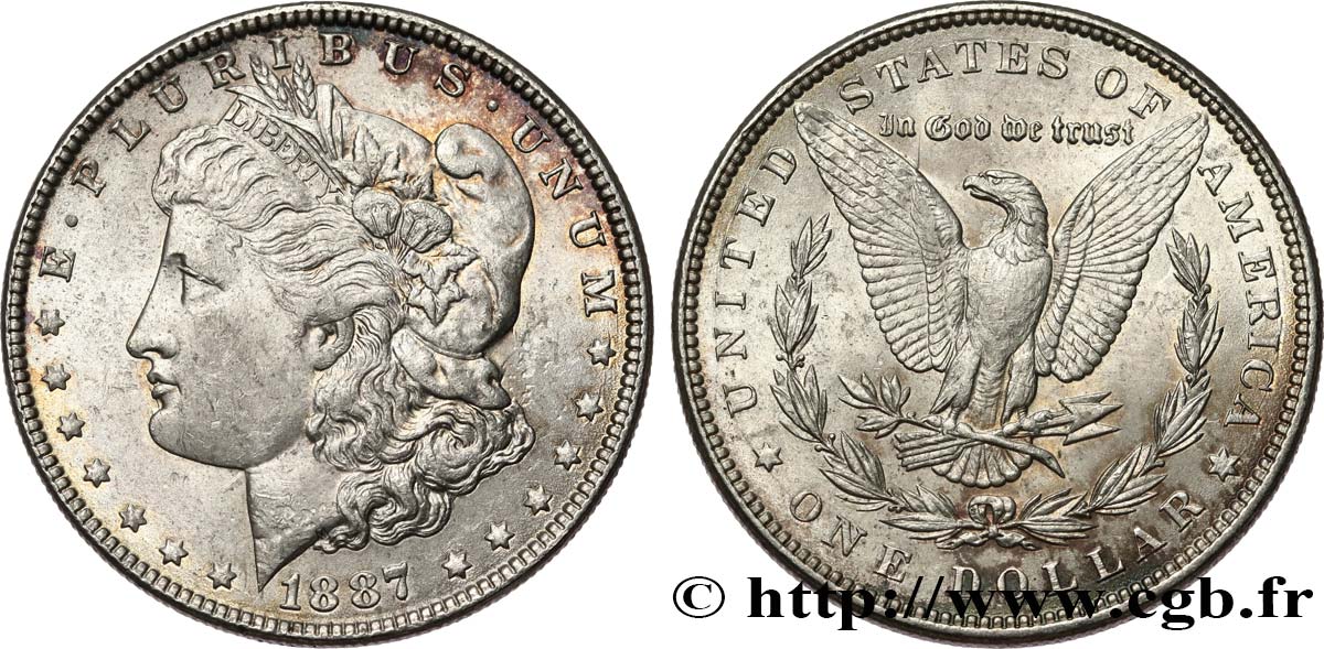 ÉTATS-UNIS D AMÉRIQUE 1 Dollar type Morgan 1887 Philadelphie TTB+ 
