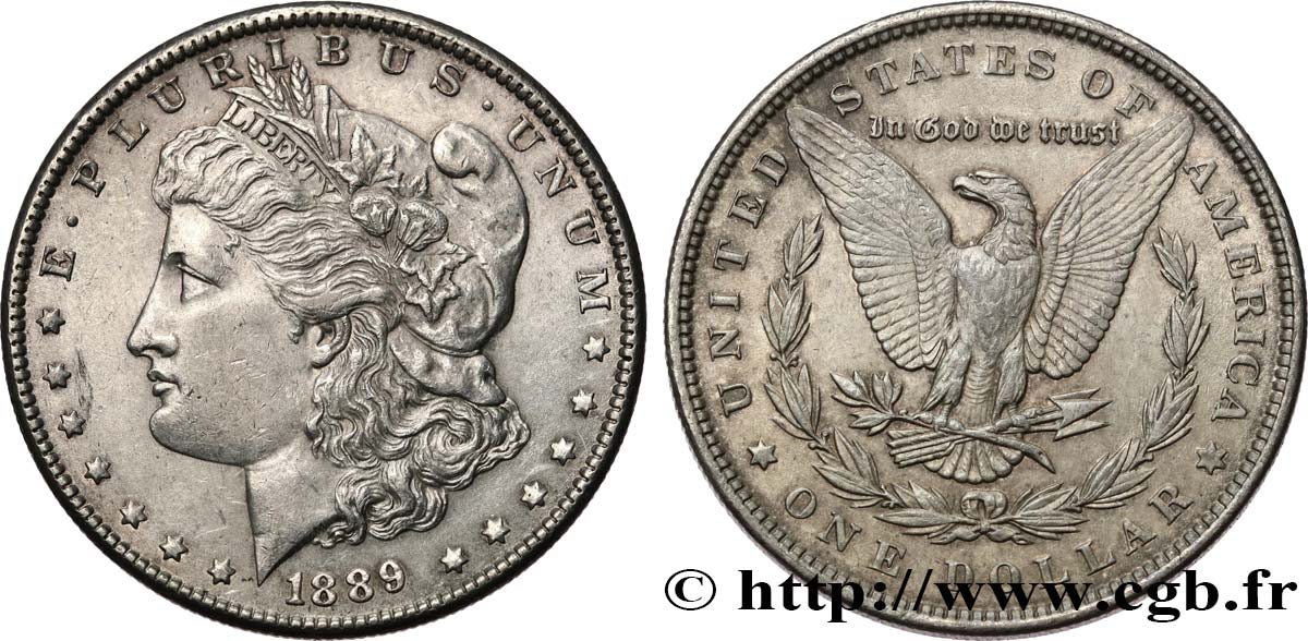 ÉTATS-UNIS D AMÉRIQUE 1 Dollar Morgan 1889 Philadelphie TTB+/SPL 