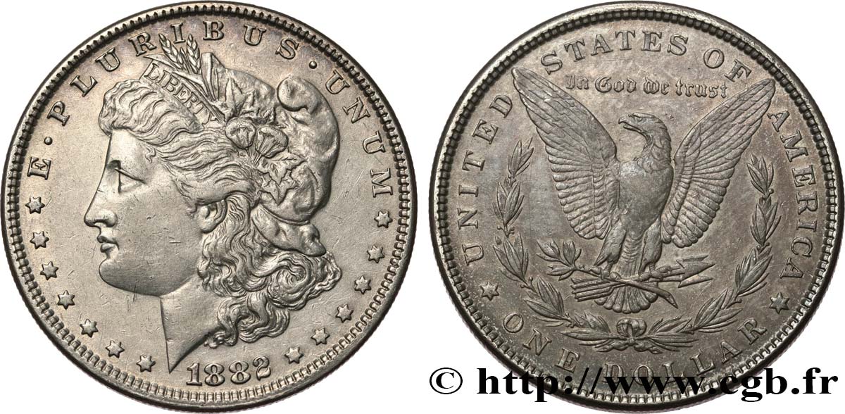ÉTATS-UNIS D AMÉRIQUE 1 Dollar type Morgan 1882 Philadelphie TTB 