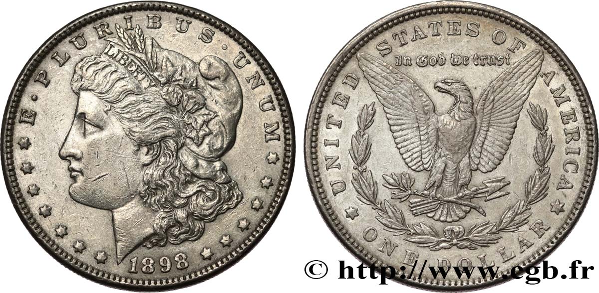 ÉTATS-UNIS D AMÉRIQUE 1 Dollar type Morgan 1898 Philadelphie TTB+/SUP 